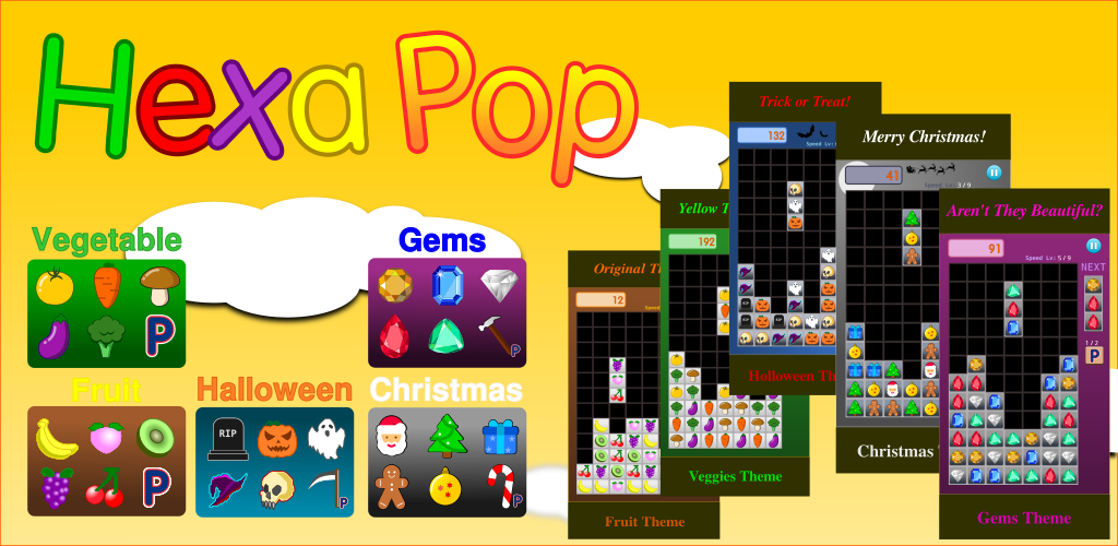 Hexa Pop Title Screen